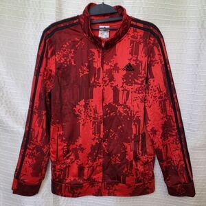 Adidas Youth Track Jacket Warm-Up Full Zip Red Digital Camo Boys XL (18/20)